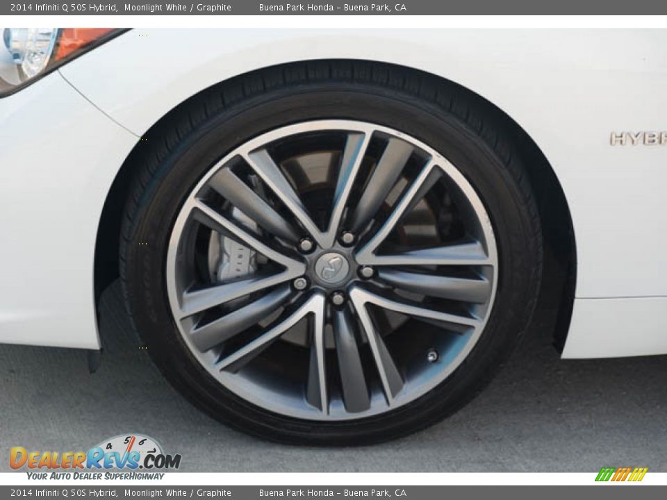 2014 Infiniti Q 50S Hybrid Moonlight White / Graphite Photo #36