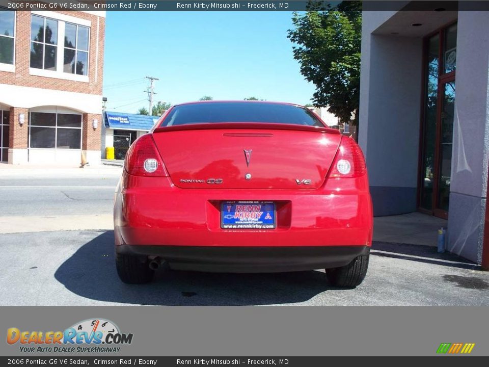 2006 Pontiac G6 V6 Sedan Crimson Red / Ebony Photo #6