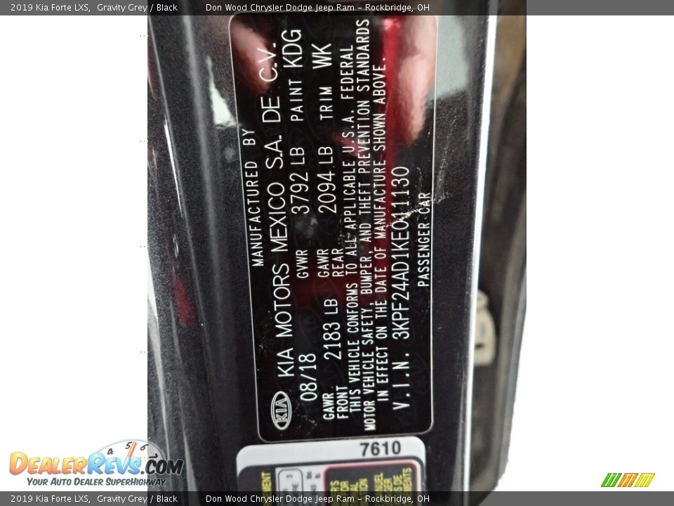 2019 Kia Forte LXS Gravity Grey / Black Photo #31