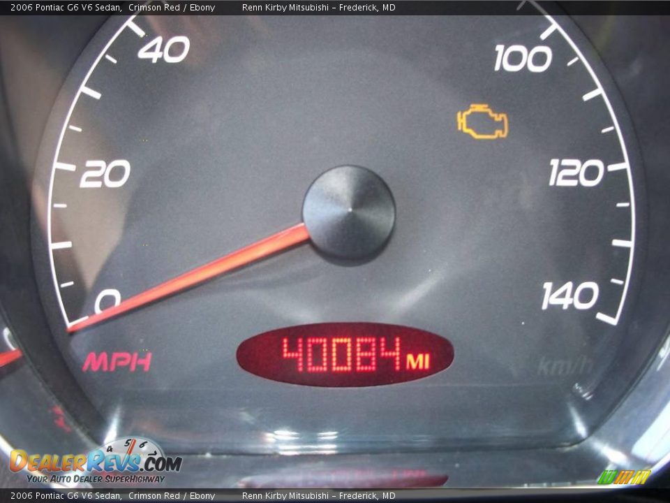 2006 Pontiac G6 V6 Sedan Crimson Red / Ebony Photo #15