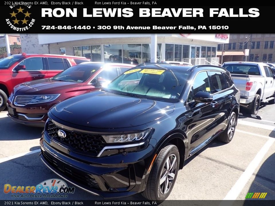 2021 Kia Sorento EX AWD Ebony Black / Black Photo #1