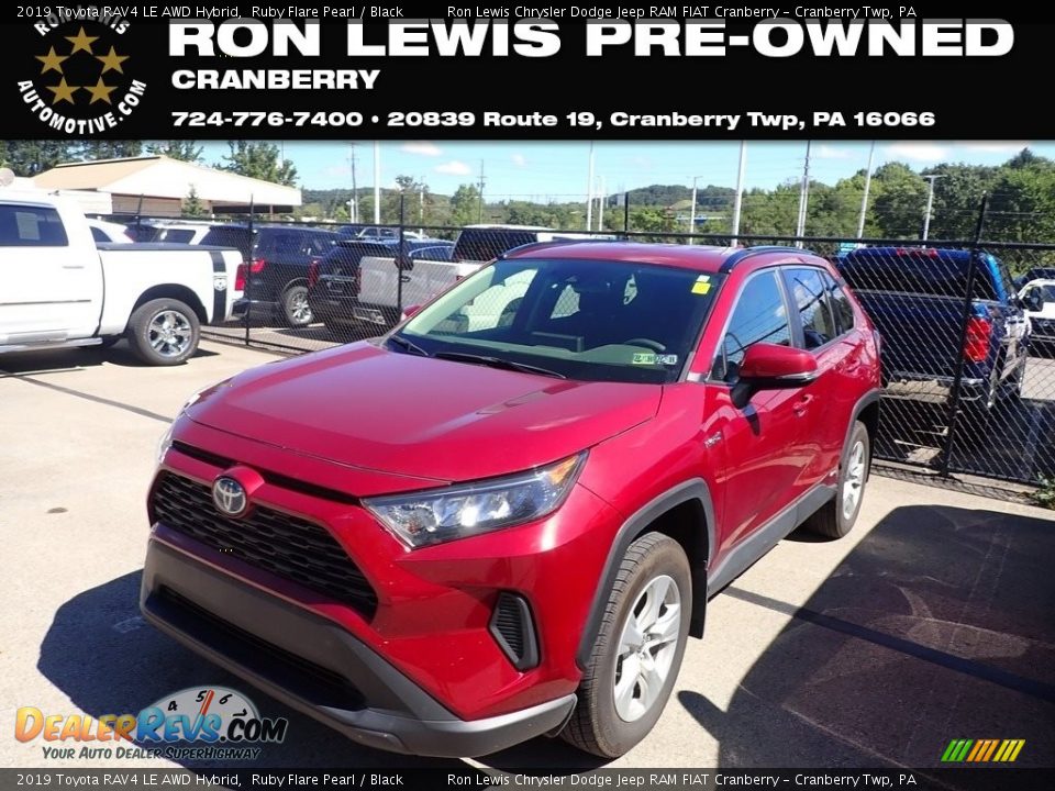 2019 Toyota RAV4 LE AWD Hybrid Ruby Flare Pearl / Black Photo #1