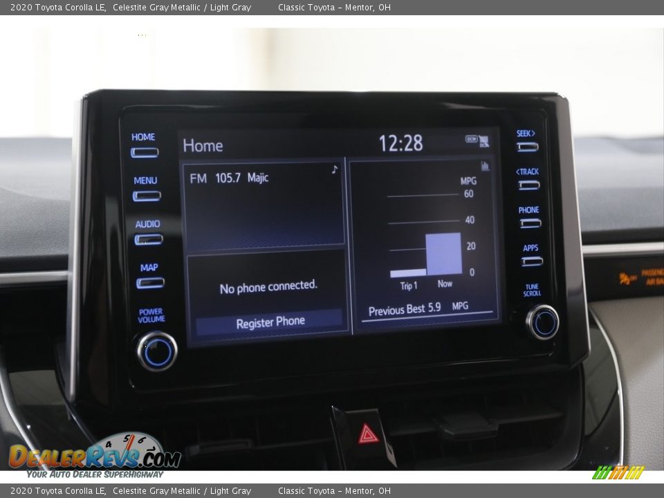 2020 Toyota Corolla LE Celestite Gray Metallic / Light Gray Photo #10