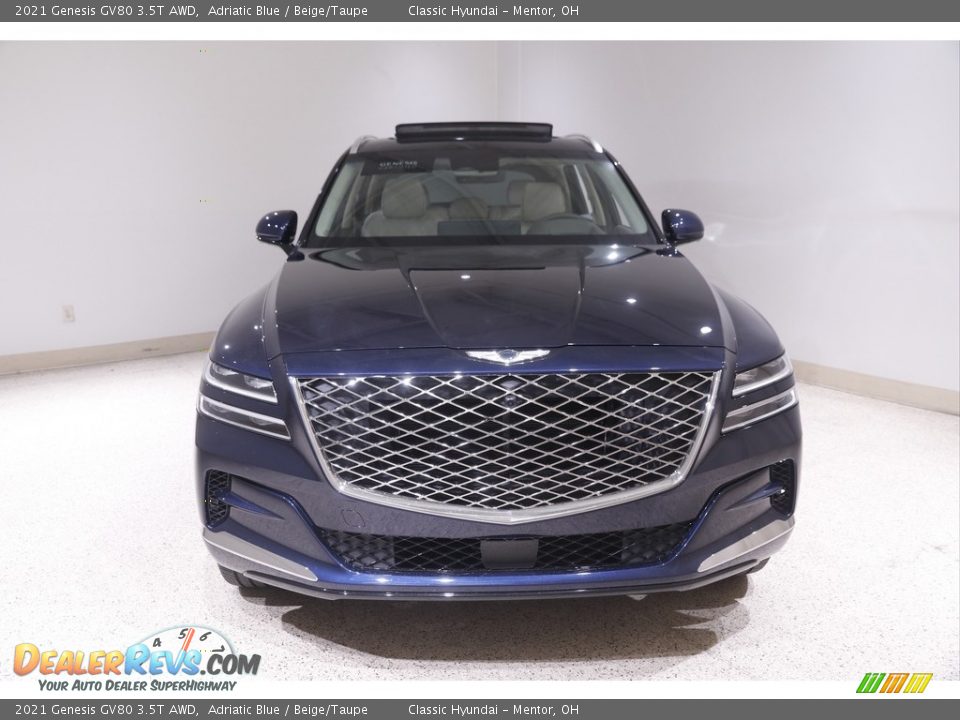 2021 Genesis GV80 3.5T AWD Adriatic Blue / Beige/Taupe Photo #2