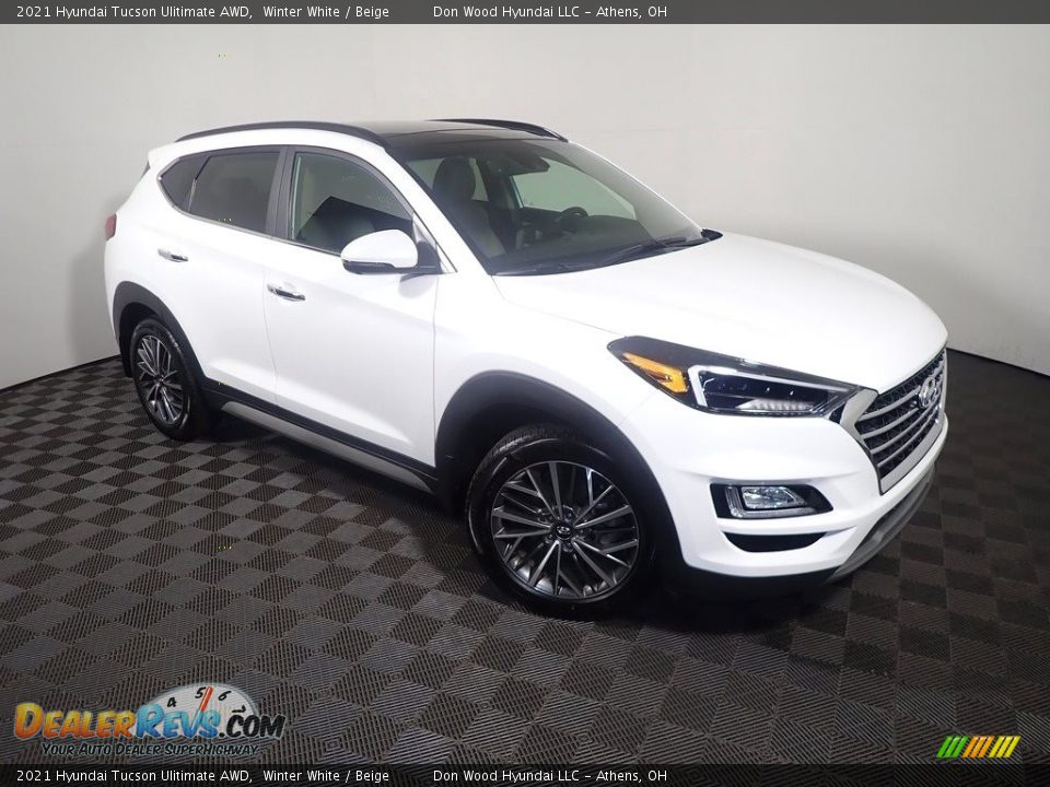 2021 Hyundai Tucson Ulitimate AWD Winter White / Beige Photo #5