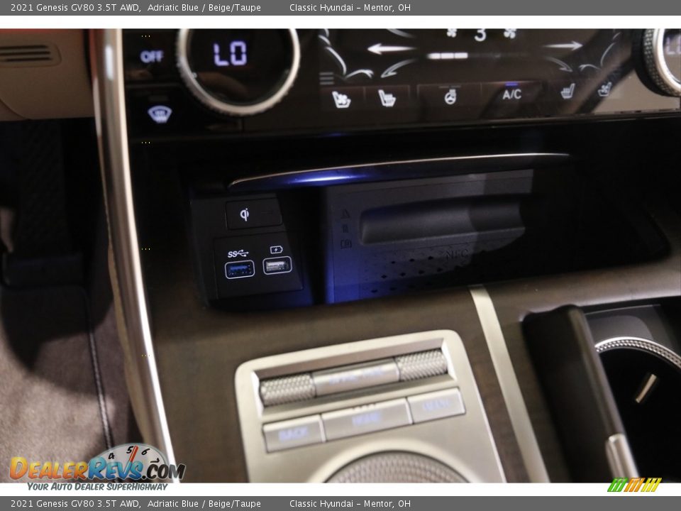 2021 Genesis GV80 3.5T AWD Adriatic Blue / Beige/Taupe Photo #19