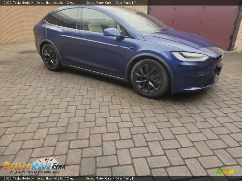 2022 Tesla Model X Deep Blue Metallic / Cream Photo #2