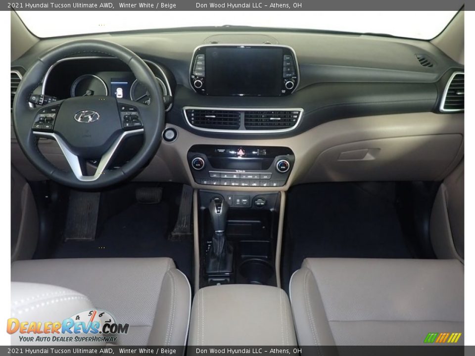 2021 Hyundai Tucson Ulitimate AWD Winter White / Beige Photo #28