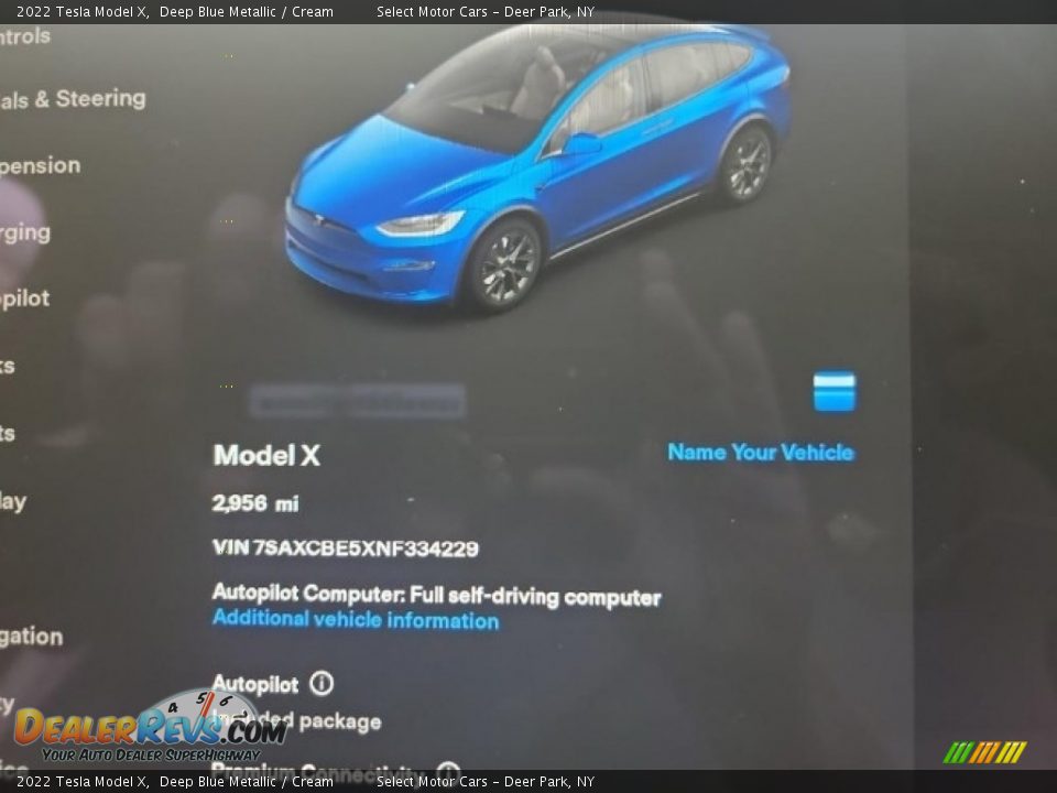 2022 Tesla Model X Deep Blue Metallic / Cream Photo #11