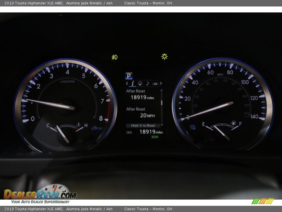 2019 Toyota Highlander XLE AWD Alumina Jade Metallic / Ash Photo #8