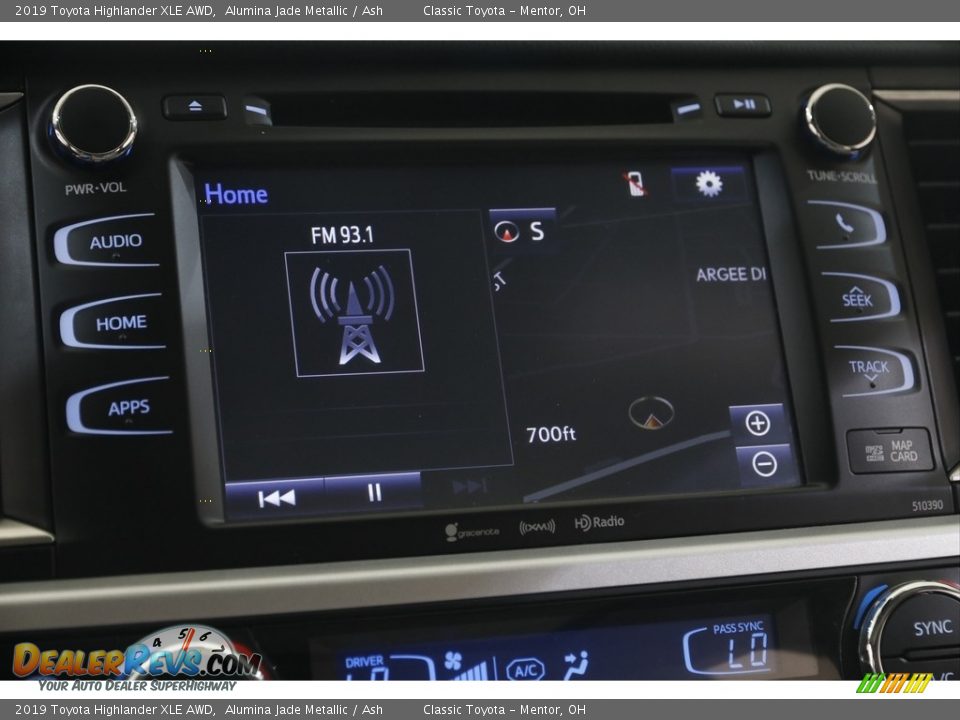 2019 Toyota Highlander XLE AWD Alumina Jade Metallic / Ash Photo #10