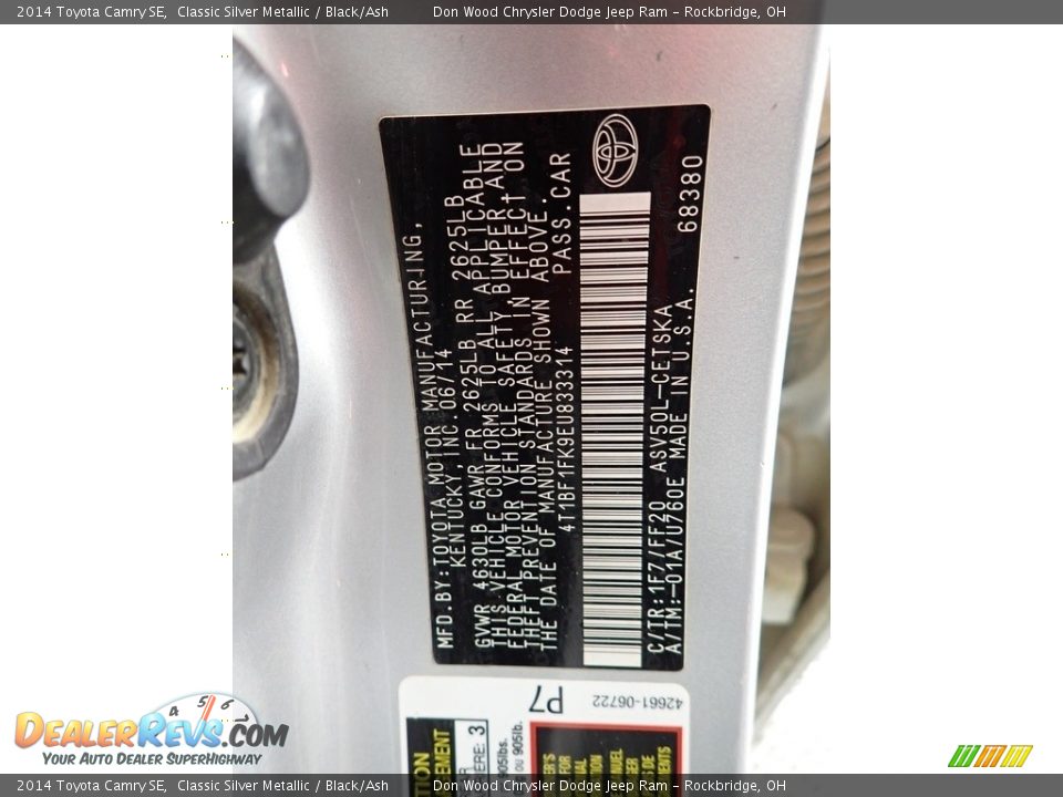 2014 Toyota Camry SE Classic Silver Metallic / Black/Ash Photo #31