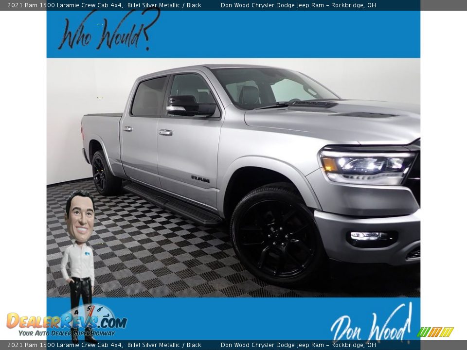 2021 Ram 1500 Laramie Crew Cab 4x4 Billet Silver Metallic / Black Photo #1