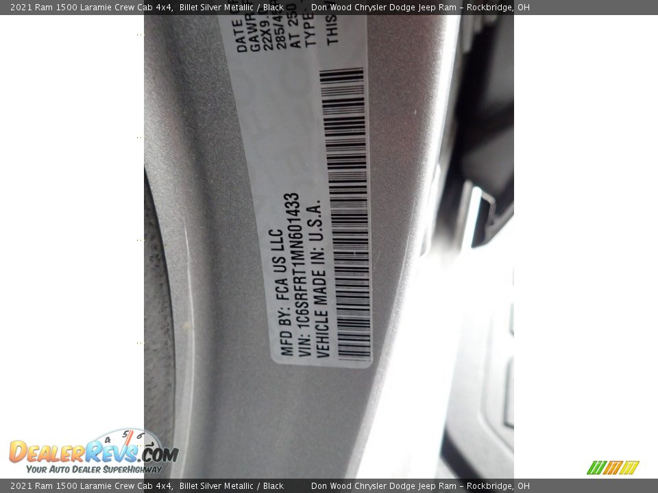 2021 Ram 1500 Laramie Crew Cab 4x4 Billet Silver Metallic / Black Photo #34