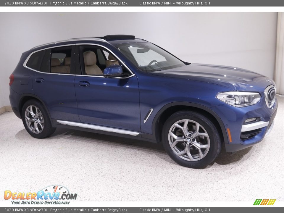 2020 BMW X3 xDrive30i Phytonic Blue Metallic / Canberra Beige/Black Photo #1