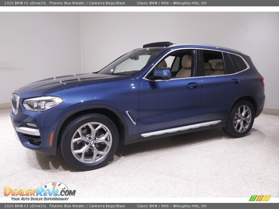 2020 BMW X3 xDrive30i Phytonic Blue Metallic / Canberra Beige/Black Photo #3