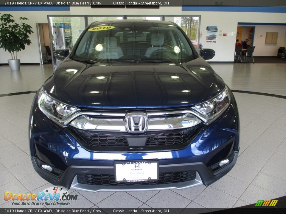 2019 Honda CR-V EX AWD Obsidian Blue Pearl / Gray Photo #2