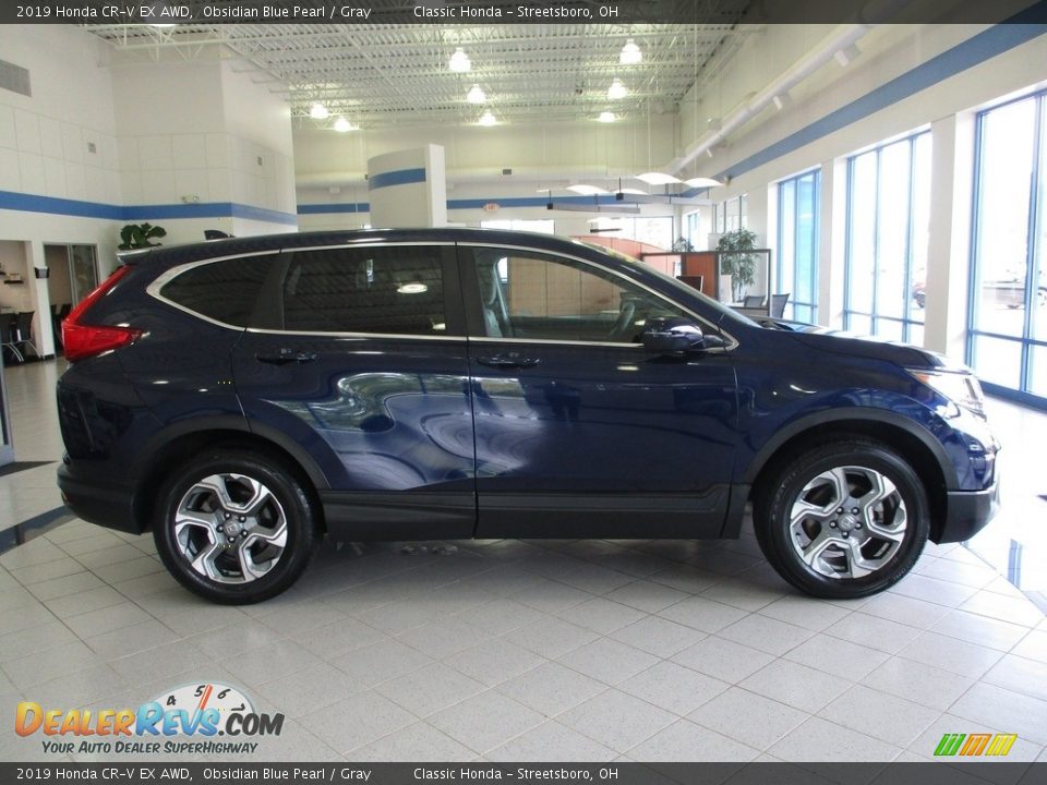 2019 Honda CR-V EX AWD Obsidian Blue Pearl / Gray Photo #4