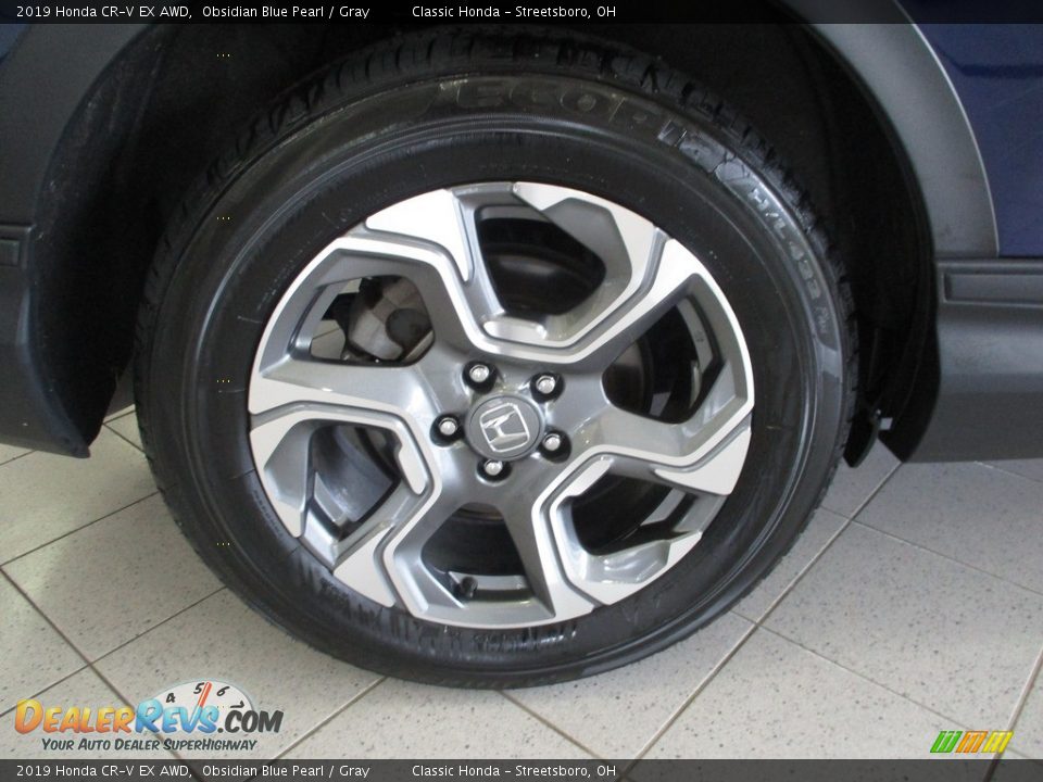 2019 Honda CR-V EX AWD Obsidian Blue Pearl / Gray Photo #6