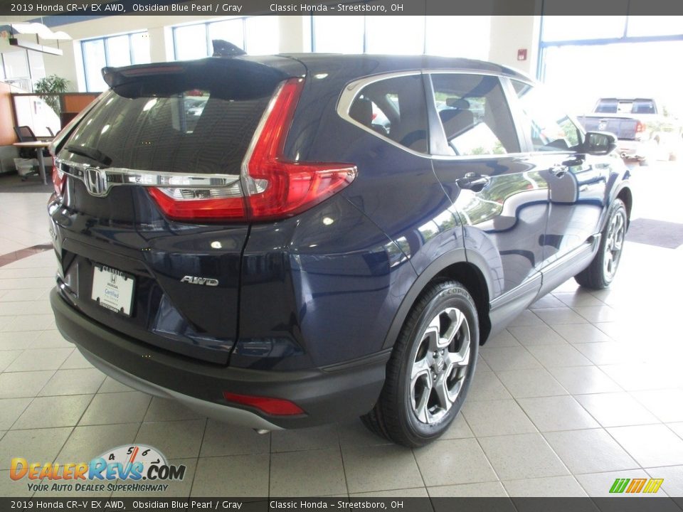 2019 Honda CR-V EX AWD Obsidian Blue Pearl / Gray Photo #7