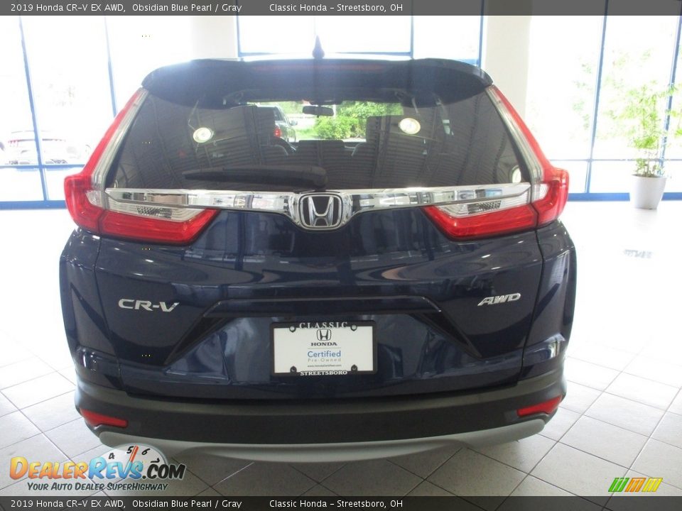 2019 Honda CR-V EX AWD Obsidian Blue Pearl / Gray Photo #8