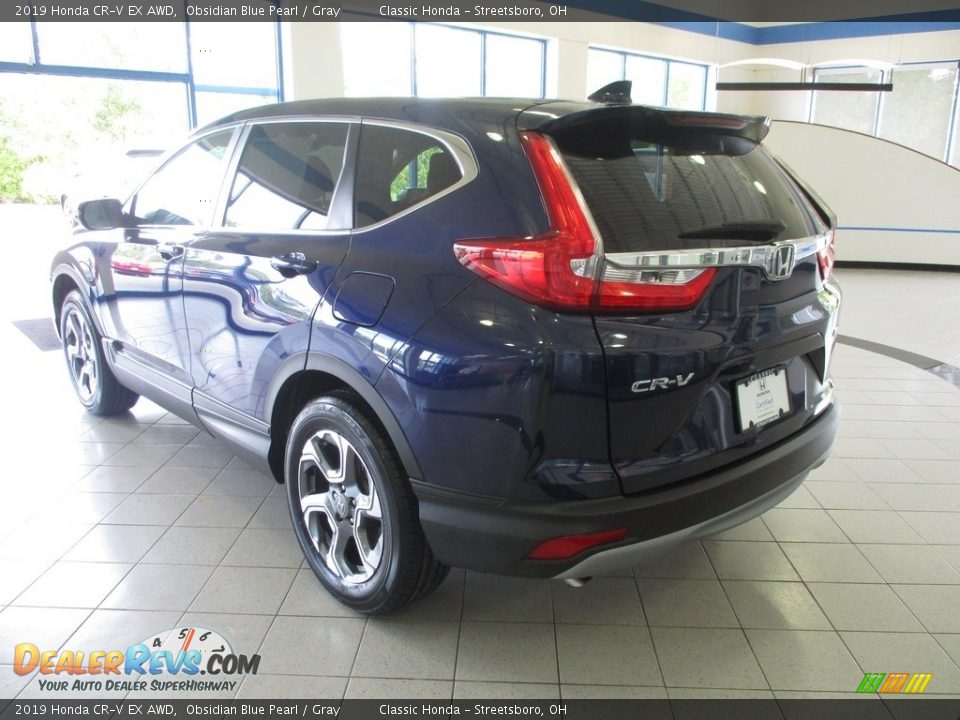 2019 Honda CR-V EX AWD Obsidian Blue Pearl / Gray Photo #9