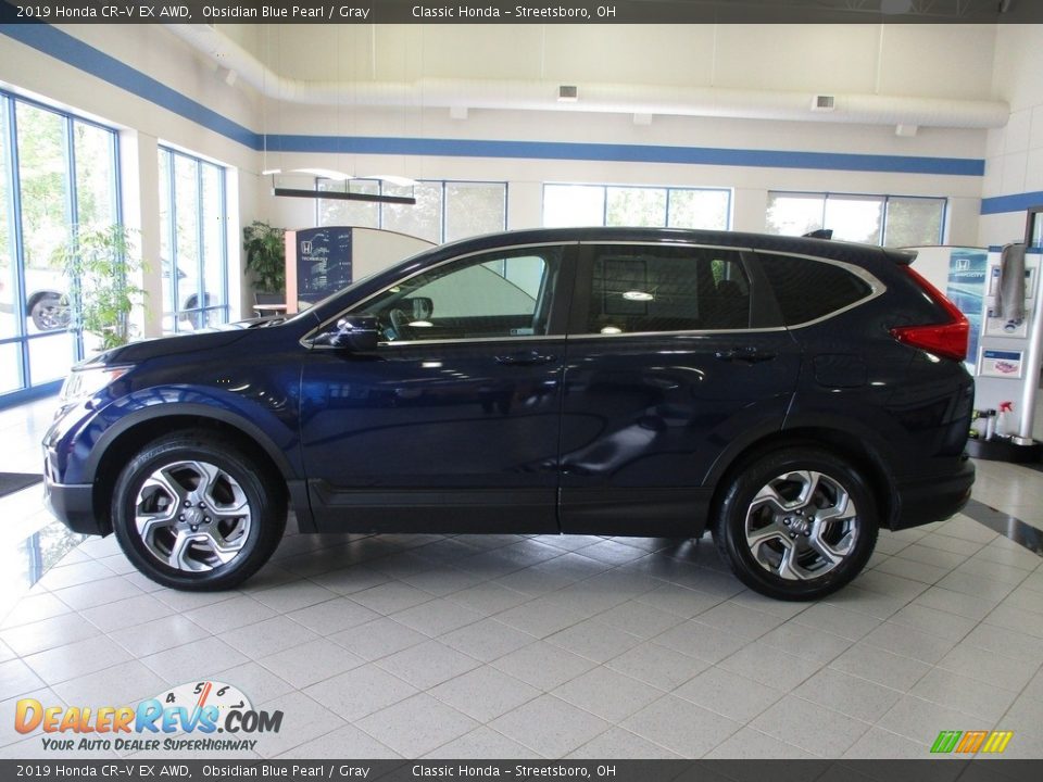 2019 Honda CR-V EX AWD Obsidian Blue Pearl / Gray Photo #10