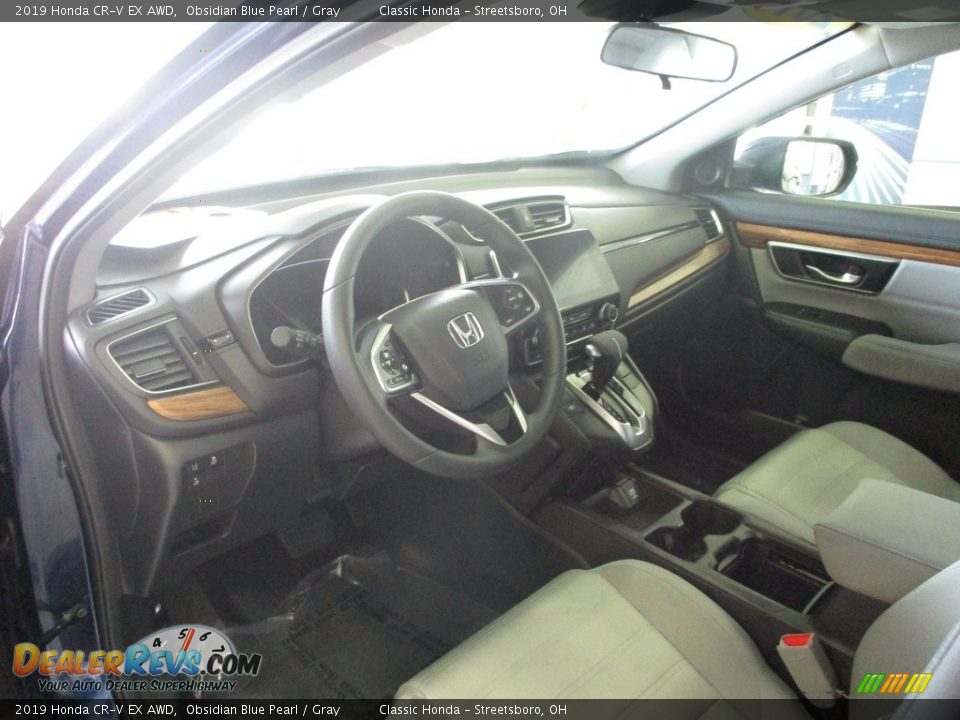 2019 Honda CR-V EX AWD Obsidian Blue Pearl / Gray Photo #27