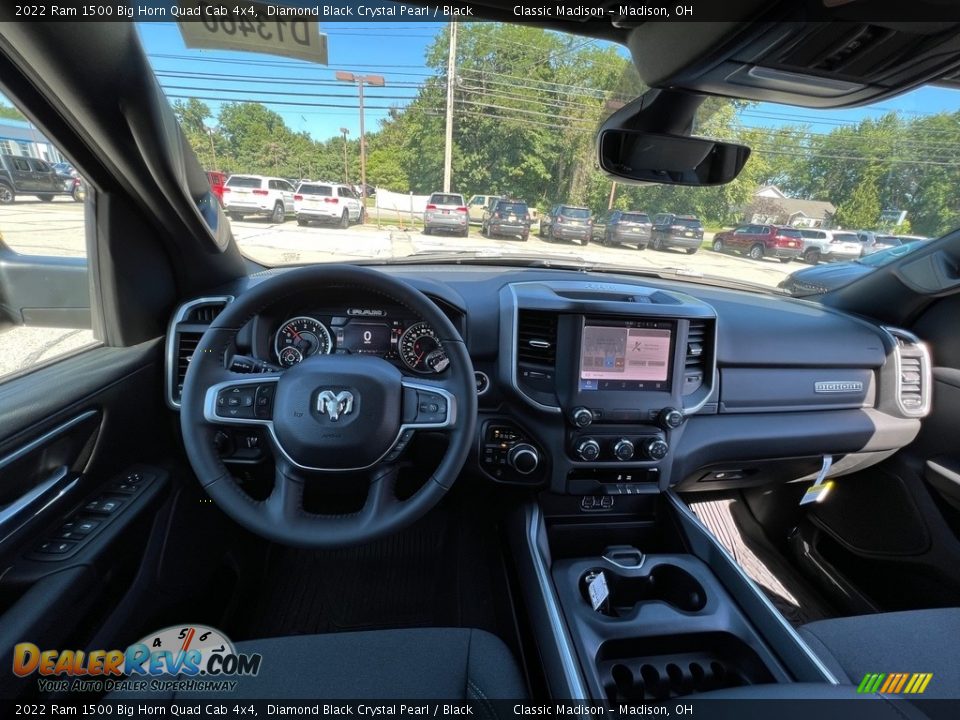 2022 Ram 1500 Big Horn Quad Cab 4x4 Diamond Black Crystal Pearl / Black Photo #4