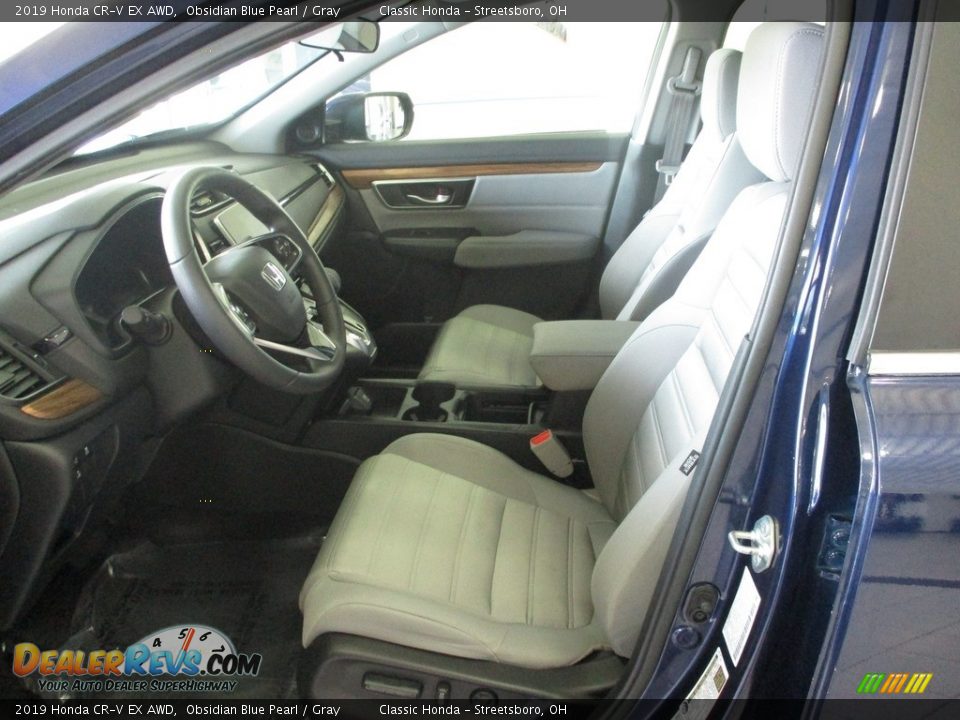 2019 Honda CR-V EX AWD Obsidian Blue Pearl / Gray Photo #28