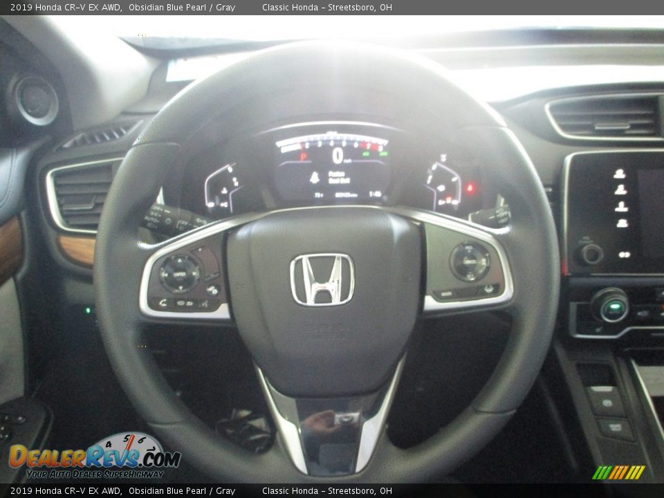 2019 Honda CR-V EX AWD Obsidian Blue Pearl / Gray Photo #30