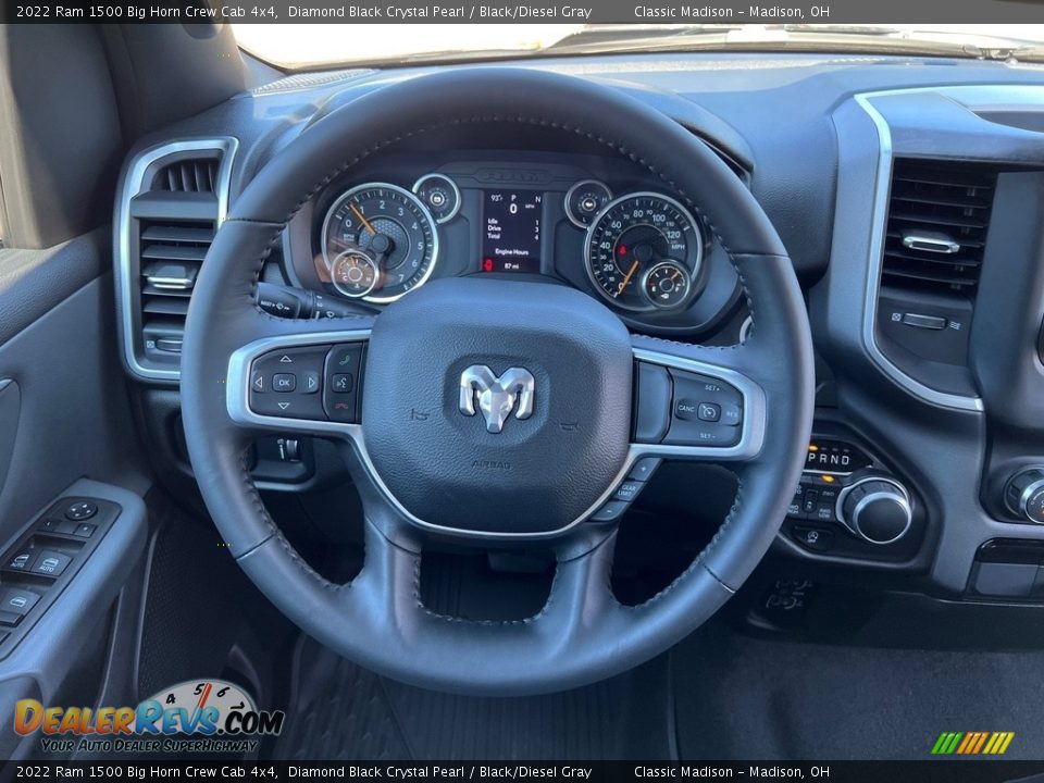 2022 Ram 1500 Big Horn Crew Cab 4x4 Diamond Black Crystal Pearl / Black/Diesel Gray Photo #5