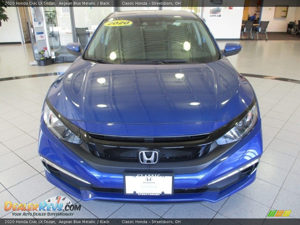 2020 Honda Civic LX Sedan Aegean Blue Metallic / Black Photo #2