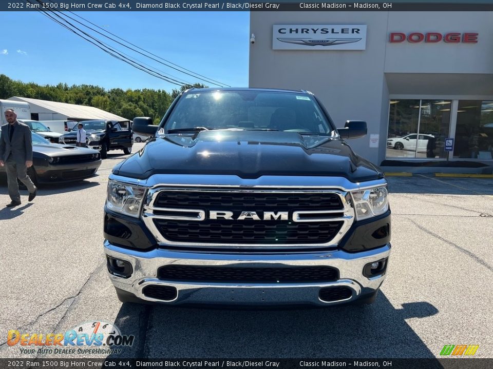 2022 Ram 1500 Big Horn Crew Cab 4x4 Diamond Black Crystal Pearl / Black/Diesel Gray Photo #7