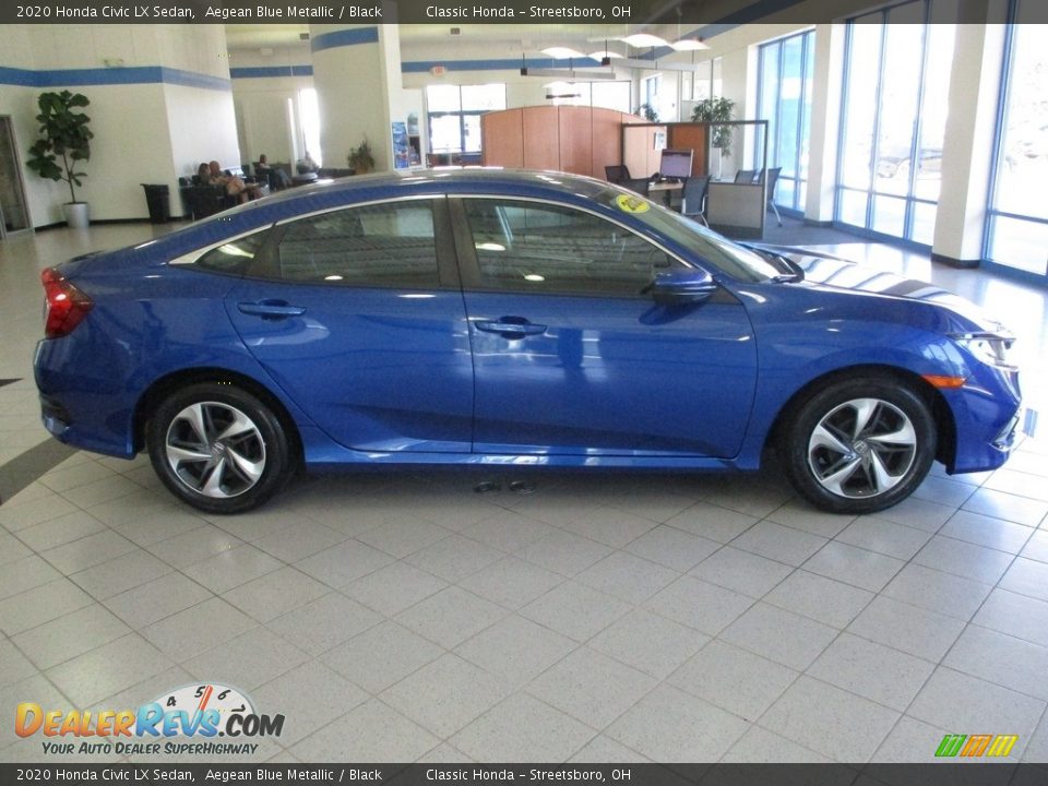 2020 Honda Civic LX Sedan Aegean Blue Metallic / Black Photo #4