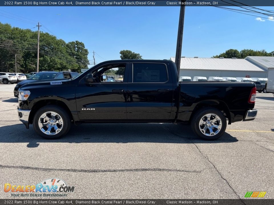 2022 Ram 1500 Big Horn Crew Cab 4x4 Diamond Black Crystal Pearl / Black/Diesel Gray Photo #8