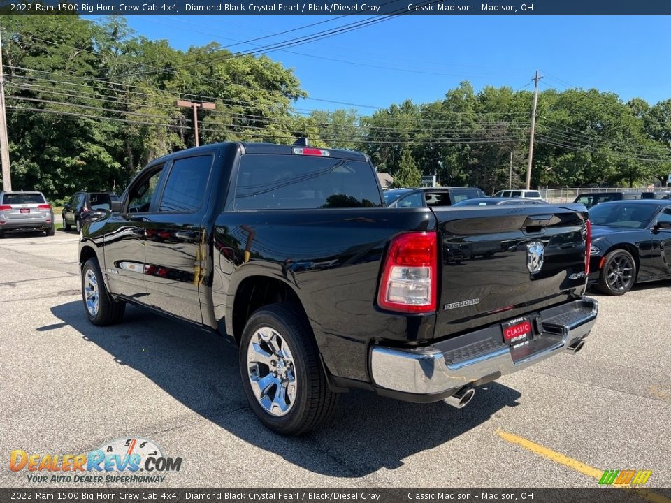 2022 Ram 1500 Big Horn Crew Cab 4x4 Diamond Black Crystal Pearl / Black/Diesel Gray Photo #9