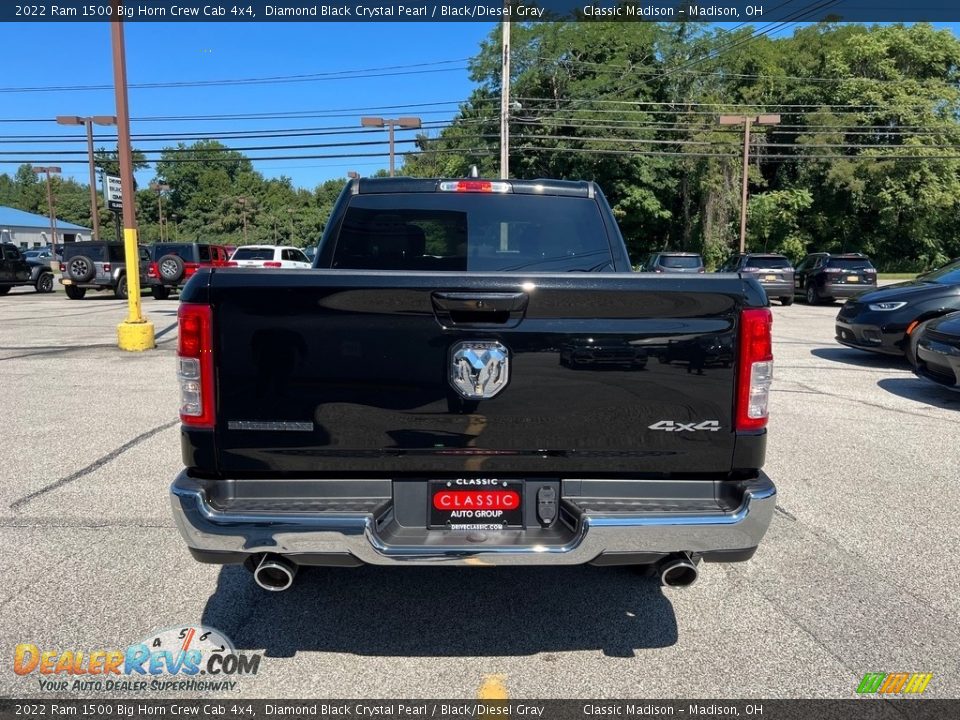 2022 Ram 1500 Big Horn Crew Cab 4x4 Diamond Black Crystal Pearl / Black/Diesel Gray Photo #10