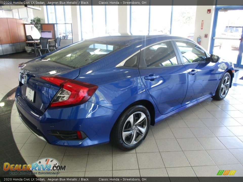 2020 Honda Civic LX Sedan Aegean Blue Metallic / Black Photo #7