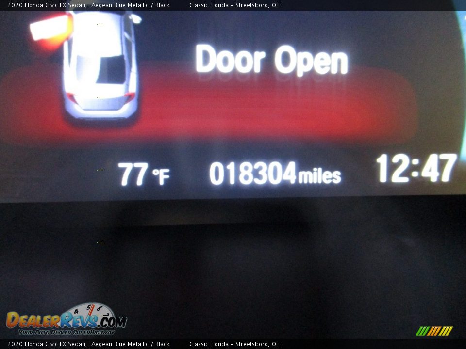 2020 Honda Civic LX Sedan Aegean Blue Metallic / Black Photo #33