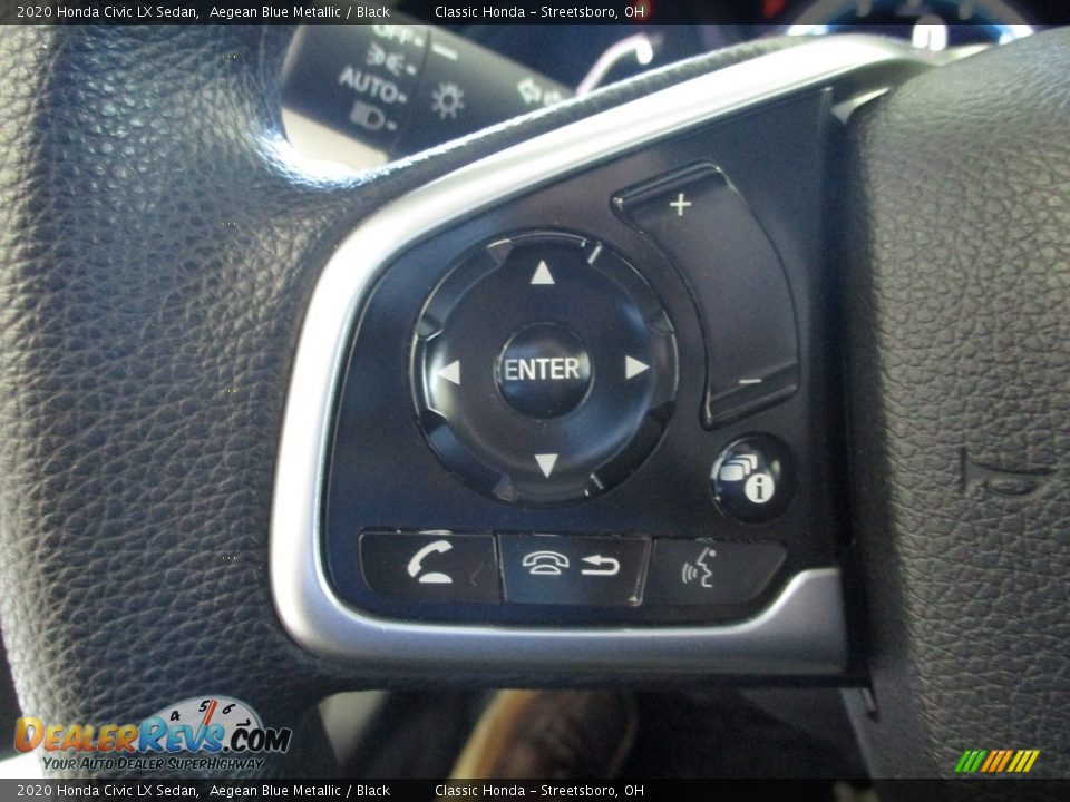 2020 Honda Civic LX Sedan Aegean Blue Metallic / Black Photo #34