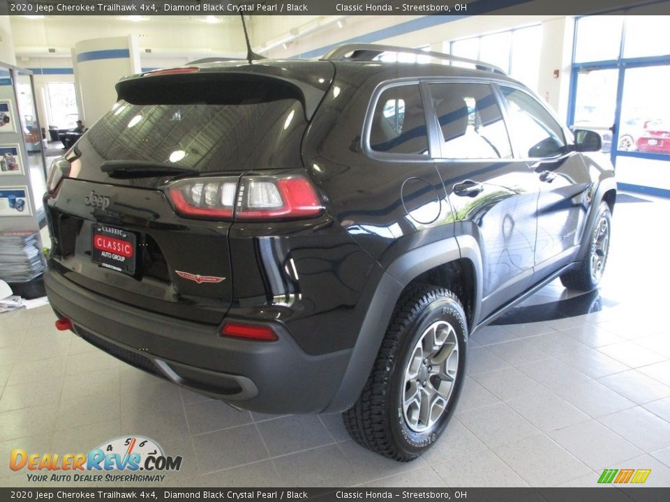 2020 Jeep Cherokee Trailhawk 4x4 Diamond Black Crystal Pearl / Black Photo #7