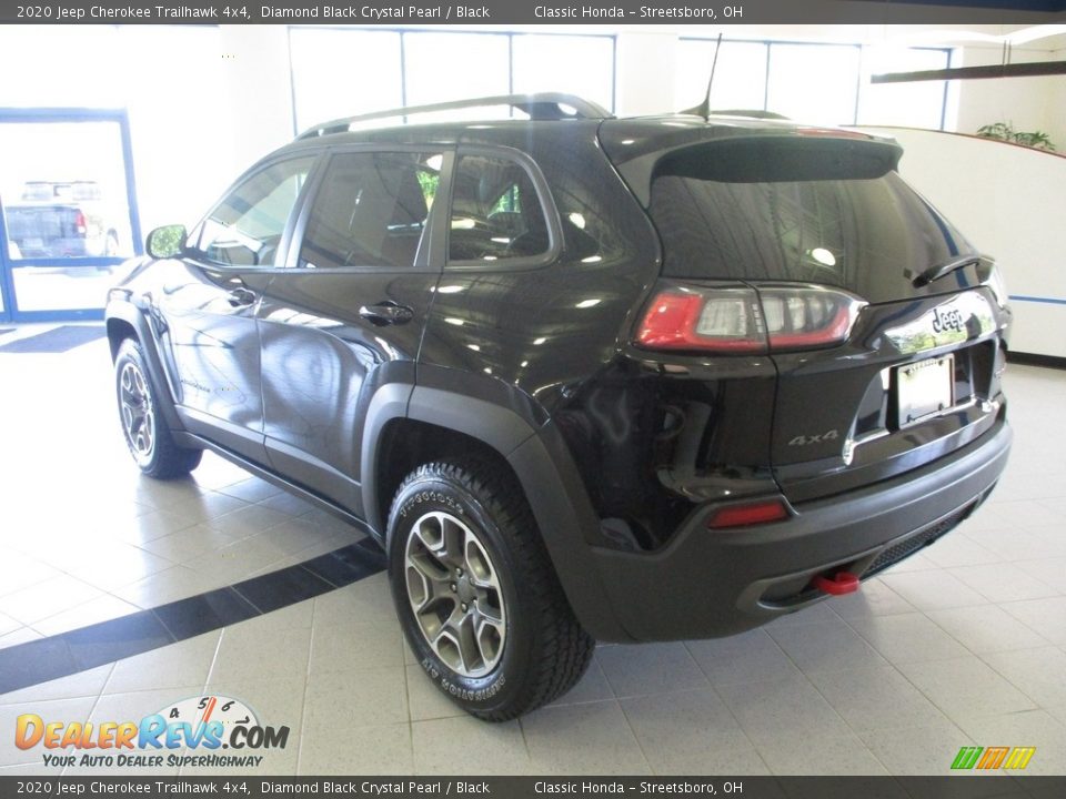 2020 Jeep Cherokee Trailhawk 4x4 Diamond Black Crystal Pearl / Black Photo #10