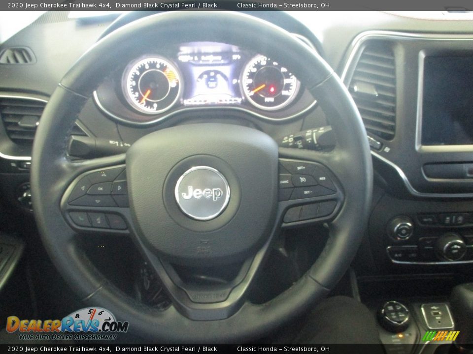 2020 Jeep Cherokee Trailhawk 4x4 Diamond Black Crystal Pearl / Black Photo #29