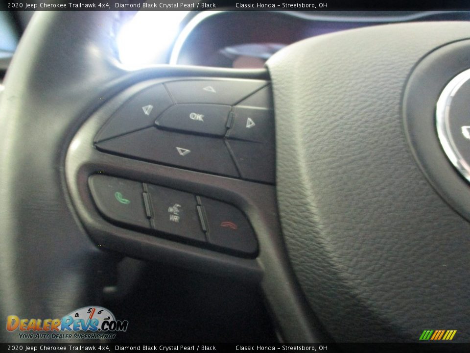 2020 Jeep Cherokee Trailhawk 4x4 Diamond Black Crystal Pearl / Black Photo #30