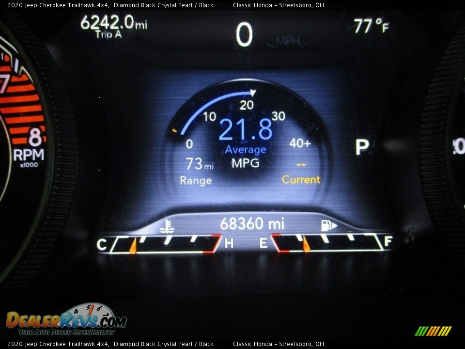 2020 Jeep Cherokee Trailhawk 4x4 Diamond Black Crystal Pearl / Black Photo #31