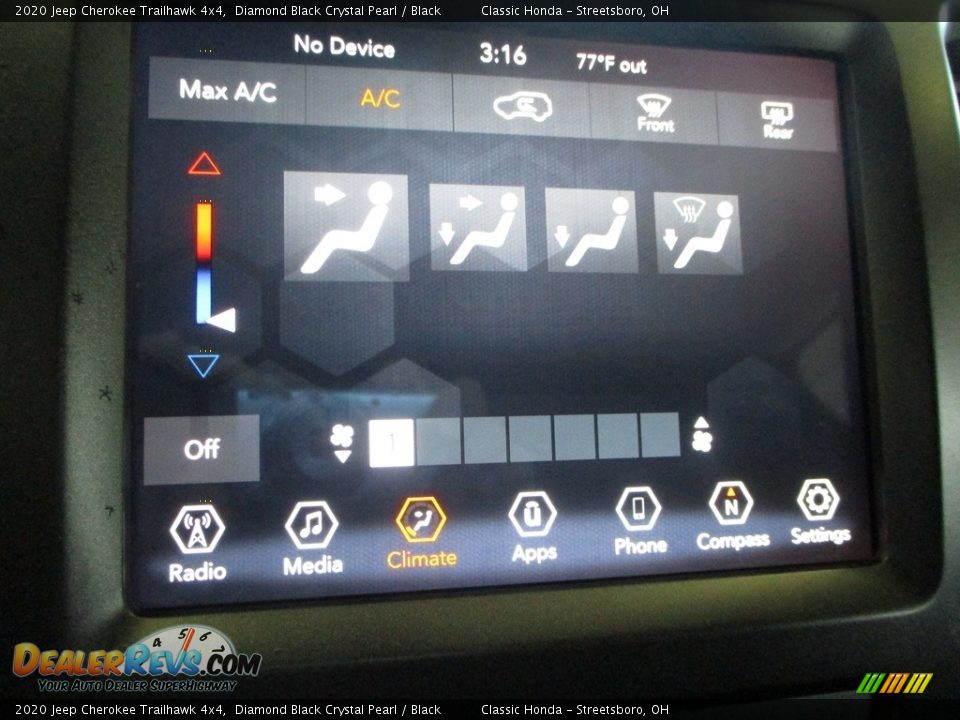 2020 Jeep Cherokee Trailhawk 4x4 Diamond Black Crystal Pearl / Black Photo #36
