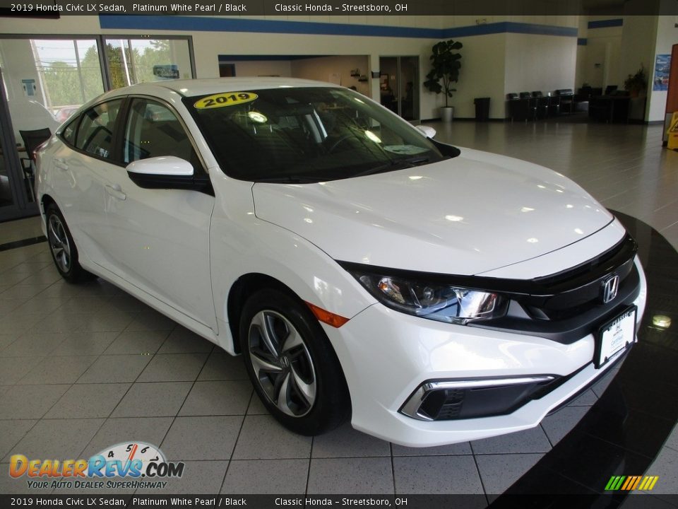 2019 Honda Civic LX Sedan Platinum White Pearl / Black Photo #3