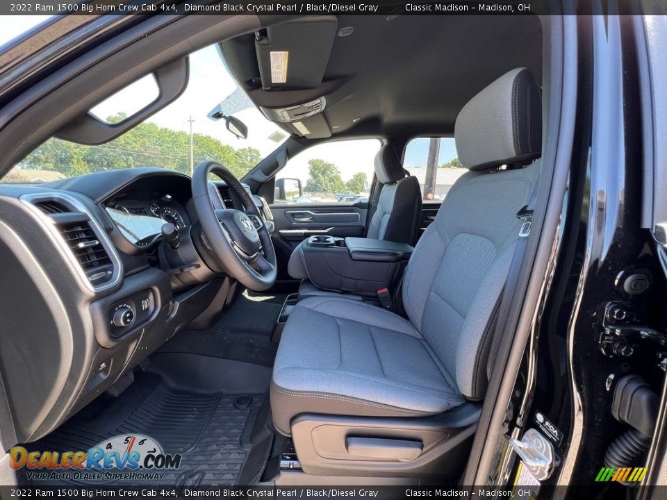 2022 Ram 1500 Big Horn Crew Cab 4x4 Diamond Black Crystal Pearl / Black/Diesel Gray Photo #2
