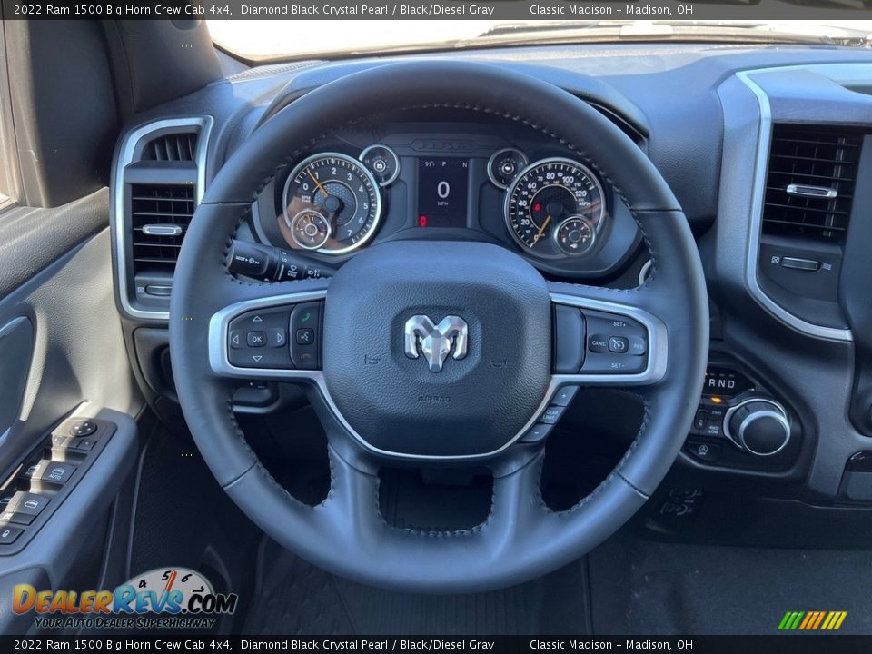 2022 Ram 1500 Big Horn Crew Cab 4x4 Diamond Black Crystal Pearl / Black/Diesel Gray Photo #5
